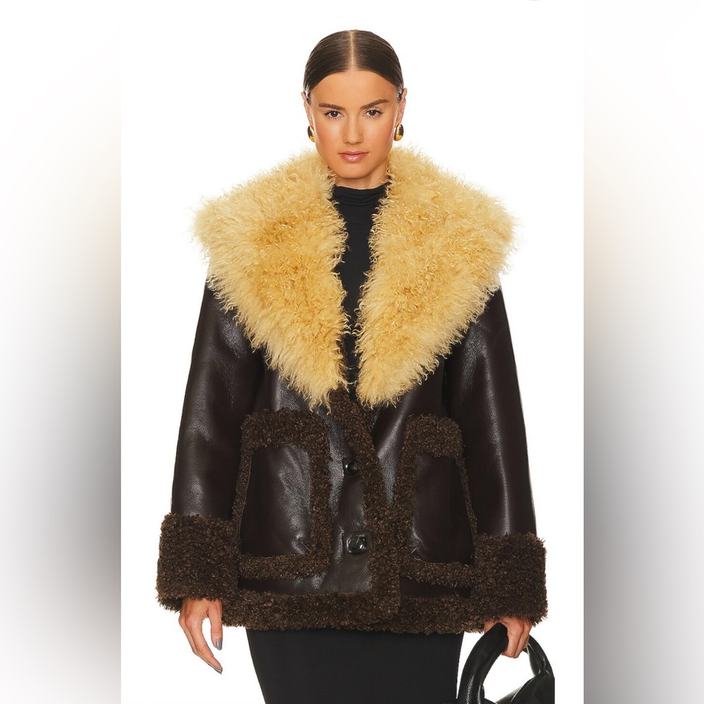 L'Academie x Bridget Rohena Jacket in Brown & Tan